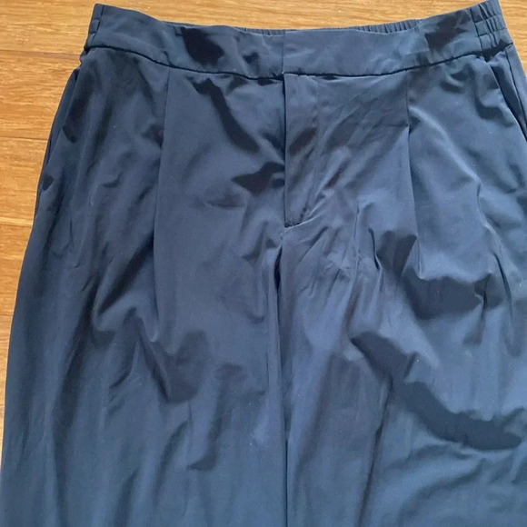 Athleta black wide leg nylon pants - size 16 - elastic back - great condition - Picture 2 of 8